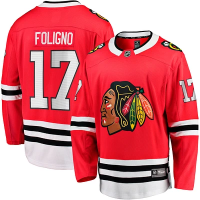 Fanatics pour hommes Nick Foligno rouge Chicago Blackhawks Home Breakaway - Maillot