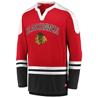 T-shirt à manches longues emblématique Slapshot des Blackhawks de Chicago Fanatics rouge/noir pour hommes