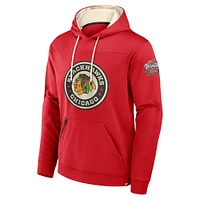 Sweat à capuche en polaire poly Defender rouge Chicago Blackhawks 2025 NHL Winter Classic pour homme