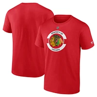 T-shirt secondaire authentique Pro Core des Blackhawks de Chicago pour hommes Fanatics Red