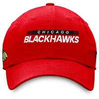 Casquette réglable rouge Chicago Blackhawks Authentic Pro Rink Fanatics pour hommes