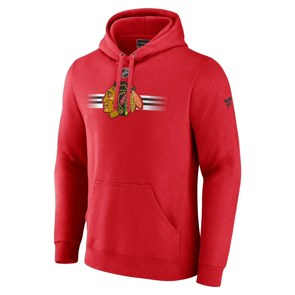 Men's Fanatics Red Chicago Blackhawks Authentic Pro Secondary Pullover Hoodie