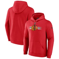 Men's Fanatics Red Chicago Blackhawks Authentic Pro Secondary Pullover Hoodie