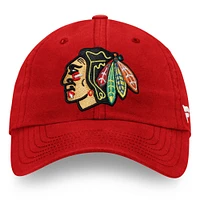 Casquette ajustable Core Fundamental rouge Fanatics pour homme des Blackhawks de Chicago