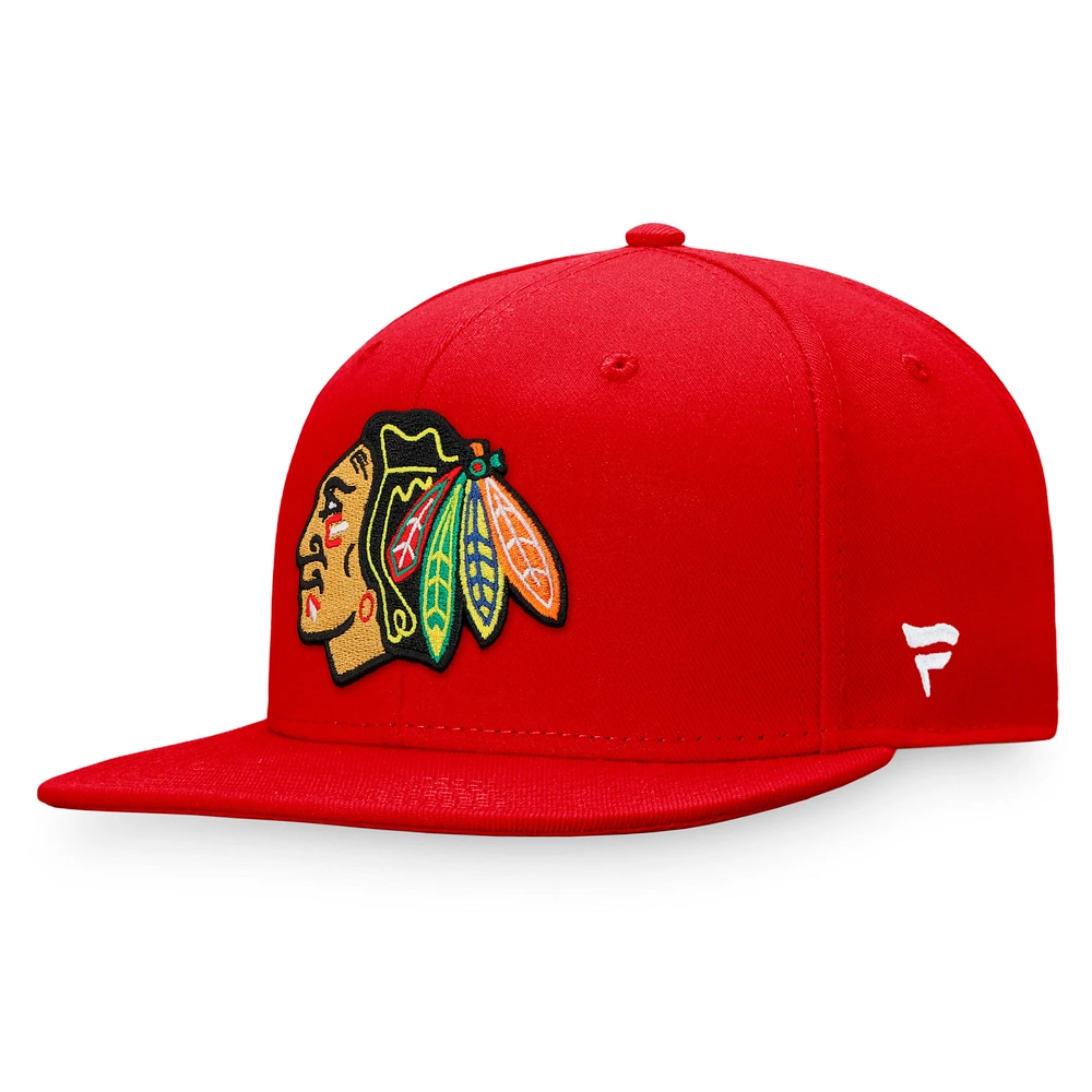 Men's Fanatics Red Chicago Blackhawks Core Primary Logo Fitted Hat