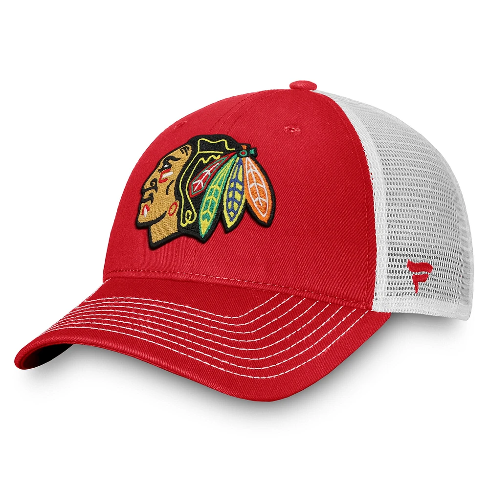 Casquette ajustable Core Trucker rouge Chicago Blackhawks pour hommes Fanatics