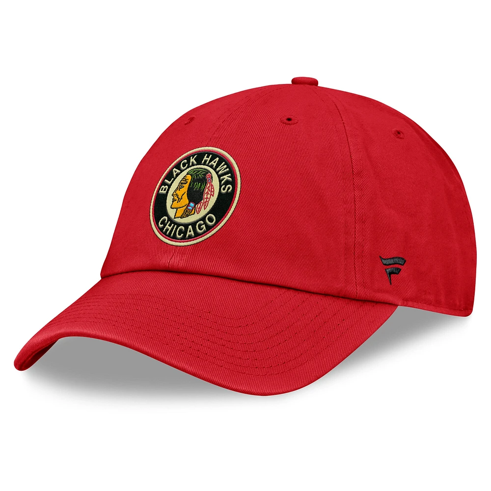 Casquette ajustable pour hommes Fanatics Red Chicago Blackhawks Decades Collection