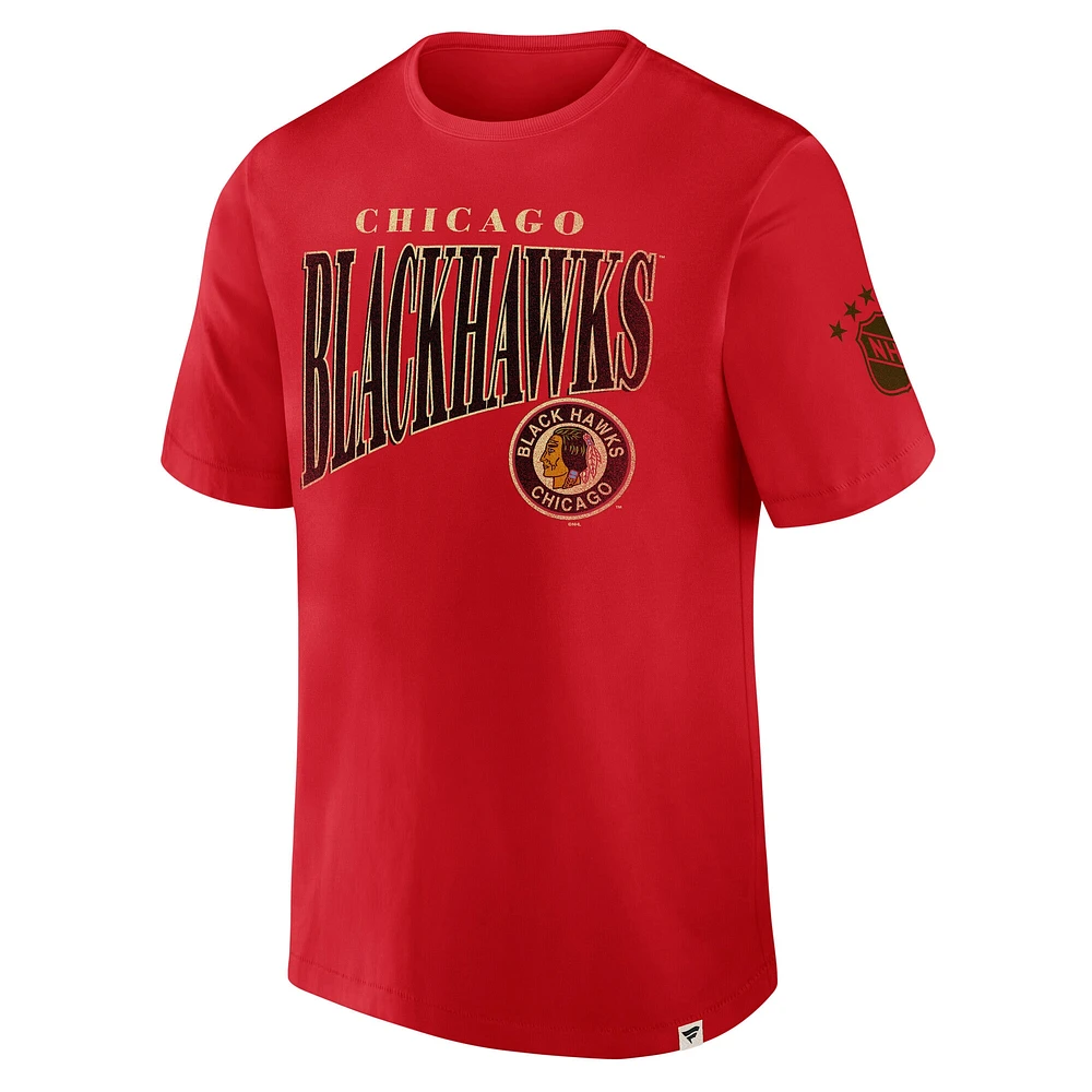 T-shirt pour homme Fanatics Red Chicago Blackhawks Decades Collection Made To Last