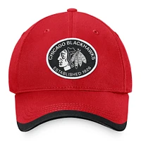 Casquette réglable fondamentale rouge Chicago Blackhawks Fanatics pour hommes