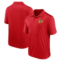 Men's Fanatics  Red Chicago Blackhawks Left Side Block Polo