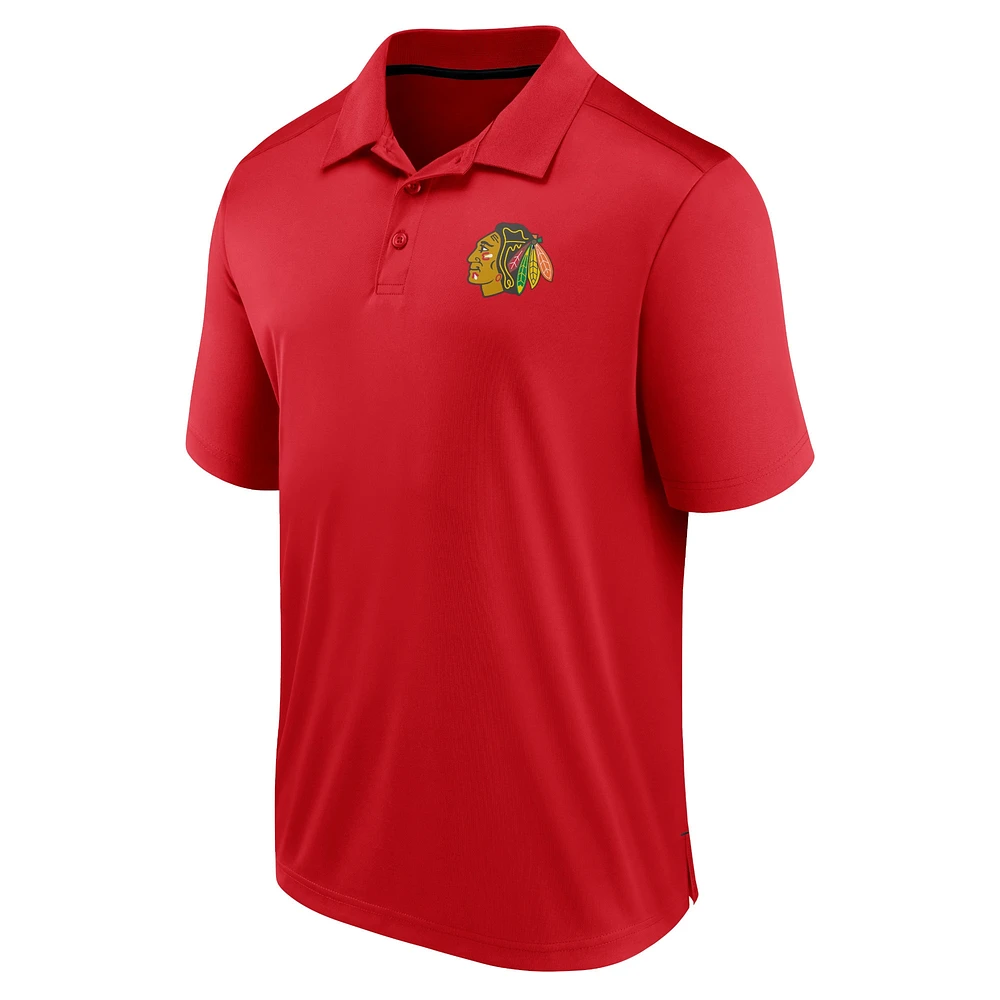 Polo rouge des Blackhawks de Chicago marque Fanatics pour hommes