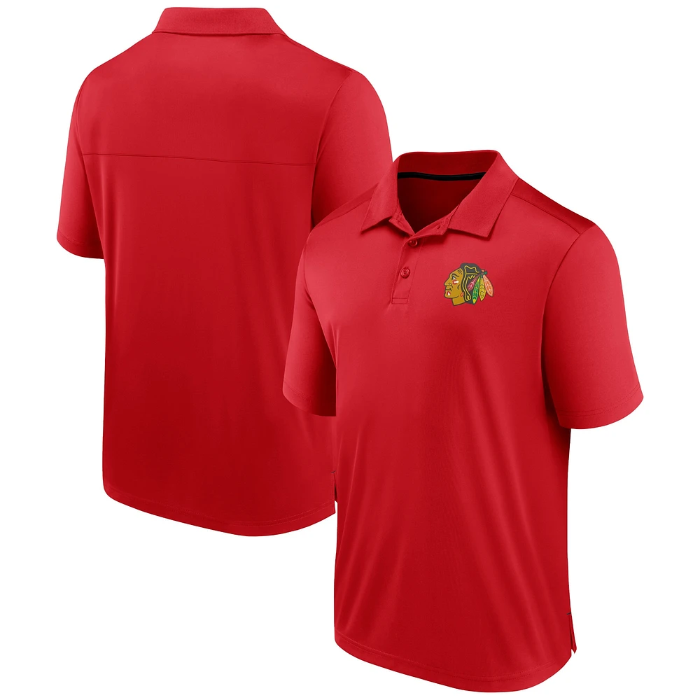 Polo rouge des Blackhawks de Chicago marque Fanatics pour hommes