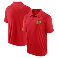 Polo rouge Fanatics Chicago Blackhawks Raglan Strong Alone pour hommes