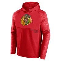 Men's Fanatics Red Chicago Blackhawks Shade Defender Raglan Pullover Hoodie