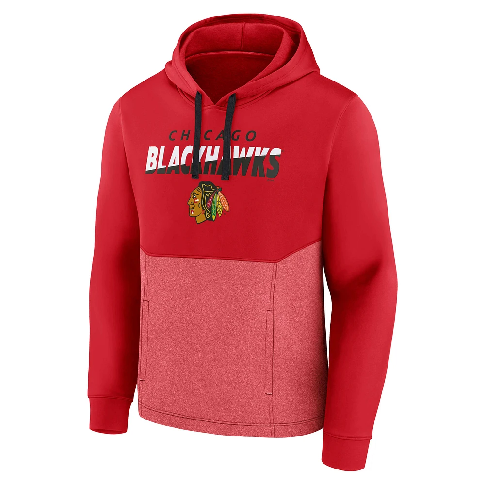 Sweat à capuche rouge Fanatics pour hommes des Blackhawks de Chicago Slash Attack