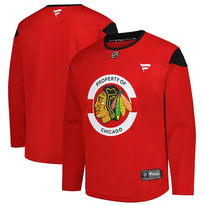 Maillot d'entraînement de l'équipe des Blackhawks Chicago pour hommes Fanatics Red