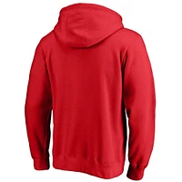 Men's Fanatics Red Chicago Blackhawks Team Victory Arch Fitted Pullover Hoodie