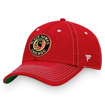Casquette réglable rouge Chicago Blackhawks Vintage Sport Resort pour hommes