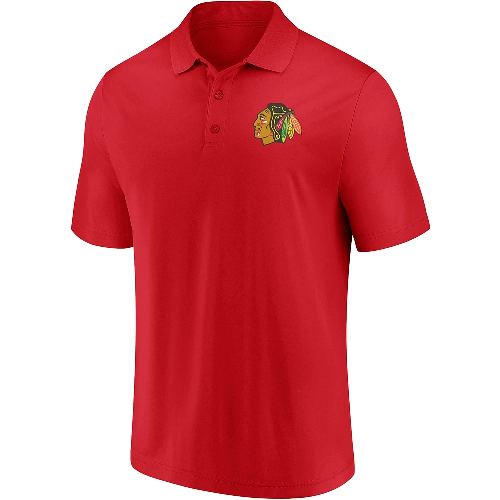 Polo rouge fanatiques des Blackhawks de Chicago pour hommes