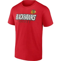 Ensemble de deux t-shirts avec le mot-symbole Fanatics Red Chicago Blackhawks pour hommes