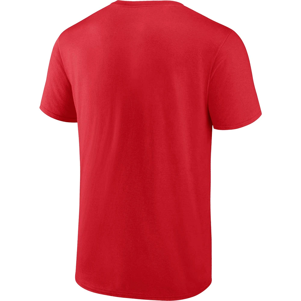 Ensemble de deux t-shirts avec le mot-symbole Fanatics Red Chicago Blackhawks pour hommes