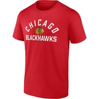 Ensemble de deux t-shirts avec le mot-symbole Fanatics Red Chicago Blackhawks pour hommes