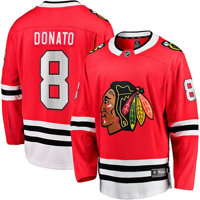 Fanatics pour hommes Ryan Donato rouge Chicago Blackhawks Home Breakaway - Maillot