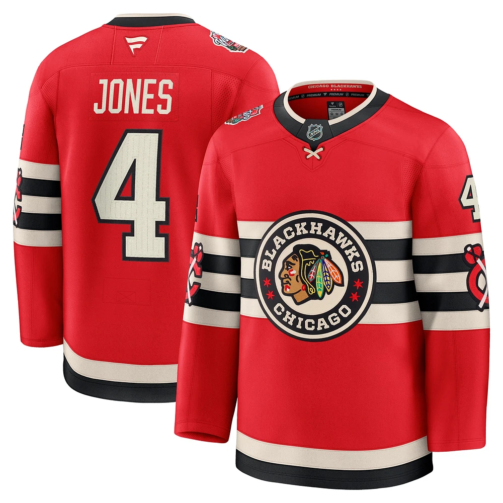 Maillot de joueur qualité supérieure pour homme Fanatics Seth Jones Red Chicago Blackhawks 2025 NHL Winter Classic