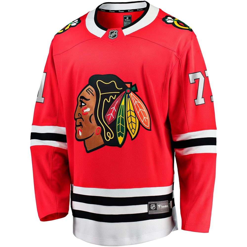 Maillot de joueur échappé à domicile des Blackhawks Chicago Fanatics Taylor Hall rouge pour hommes