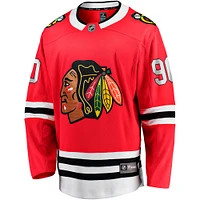 Maillot de joueur échappé l'équipe à domicile des Blackhawks Chicago Fanatics Tyler Johnson rouge pour hommes