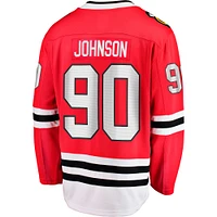 Maillot de joueur échappé l'équipe à domicile des Blackhawks Chicago Fanatics Tyler Johnson rouge pour hommes