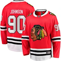 Maillot de joueur échappé l'équipe à domicile des Blackhawks Chicago Fanatics Tyler Johnson rouge pour hommes