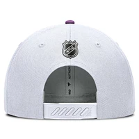 Men's Fanatics White Chicago Blackhawks Authentic Pro Hockey Fights Cancer Adjustable Hat