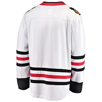 Maillot Breakaway Away blanc des Blackhawks de Chicago Fanatics pour hommes