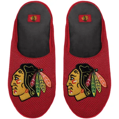 Chicago Blackhawks FOCO Big Logo Colorblock Mesh Slippers