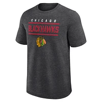 Men's  Heather Charcoal Chicago Blackhawks Top Notch T-Shirt
