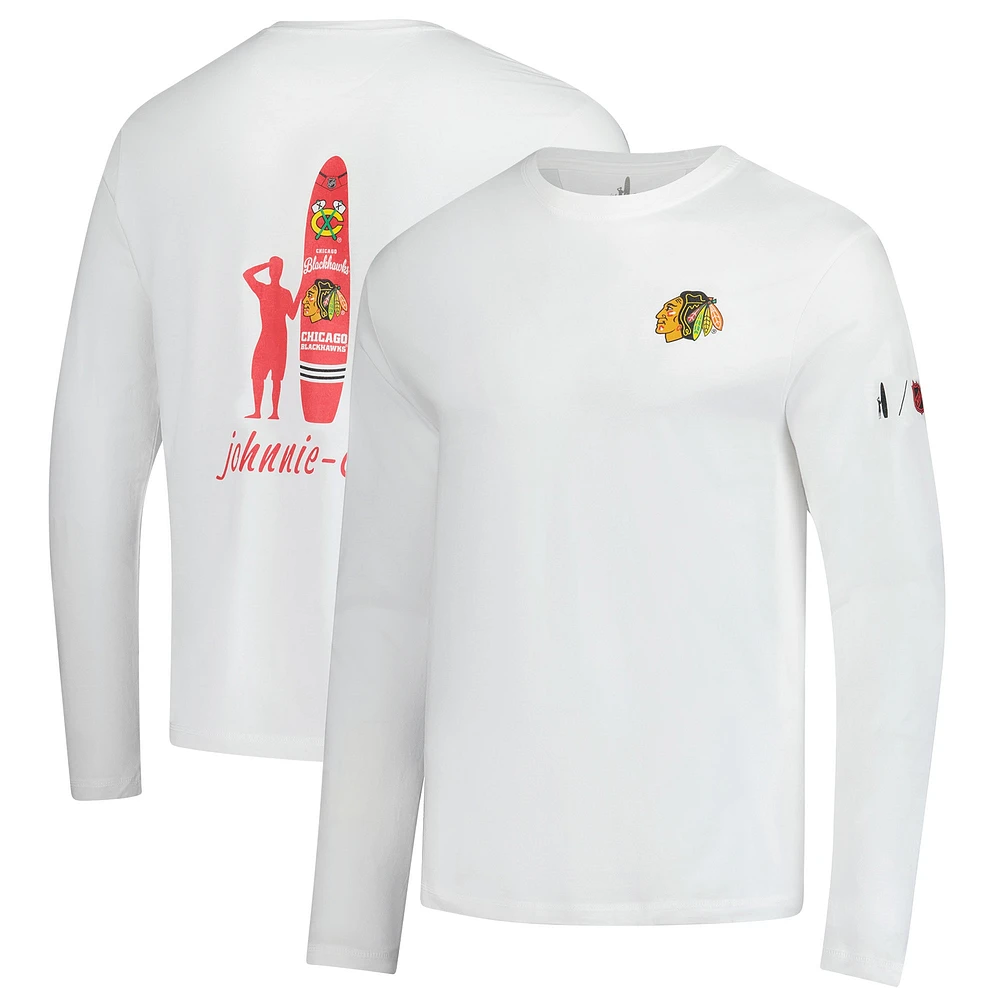 T-shirt à manches longues Adam des Chicago Blackhawks pour homme de Johnnie-O White