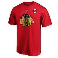 T-shirt rouge Jonathan Toews pour homme avec nom et numéro authentiques de l'équipe Chicago Blackhawks