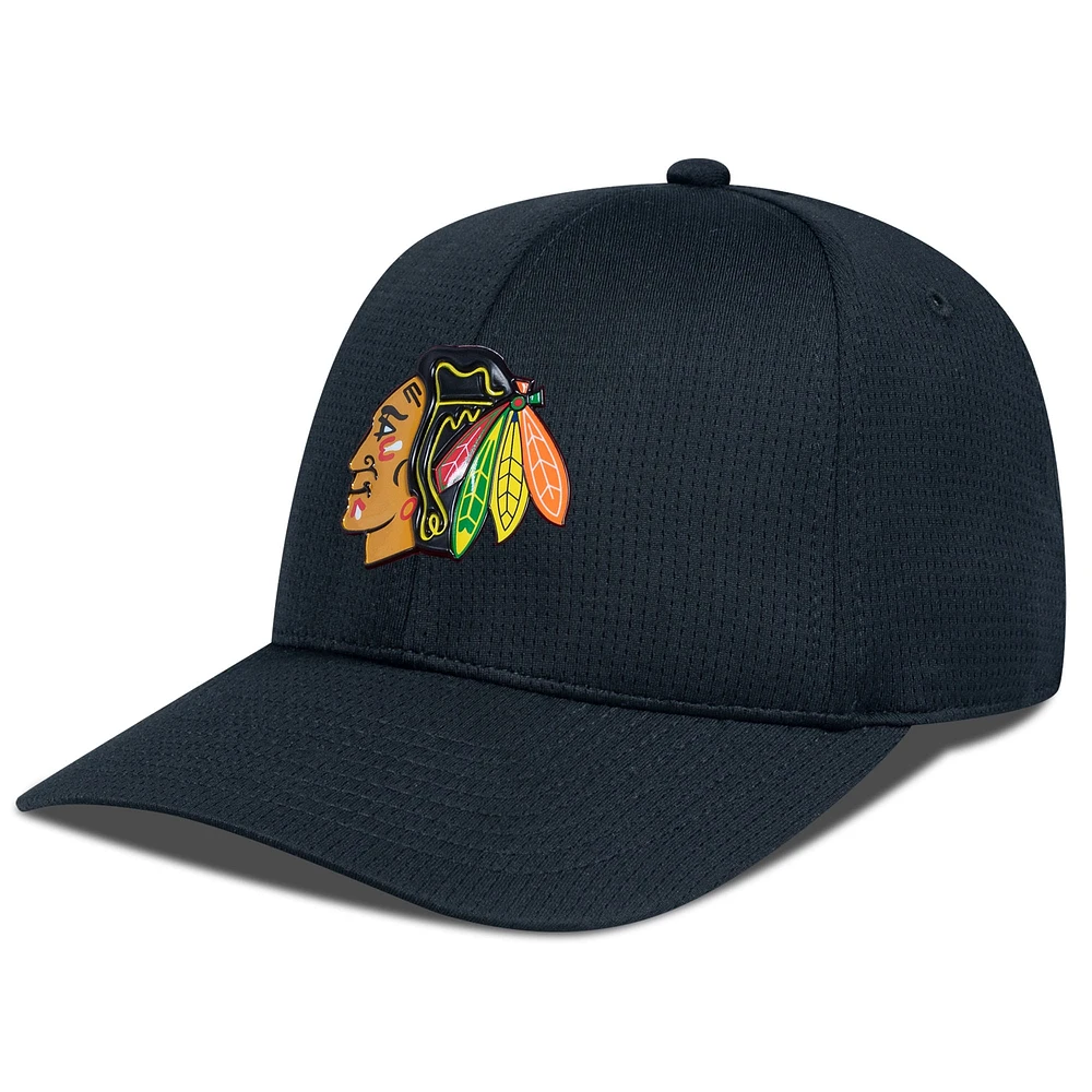Casquette ajustable structurée Zephyr Insignia Core des Chicago Blackhawks pour homme Levelwear noire