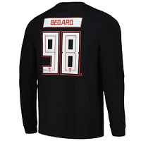 Men's Levelwear Connor Bedard Black Chicago Blackhawks Oscar Name & Number Long Sleeve T-Shirt