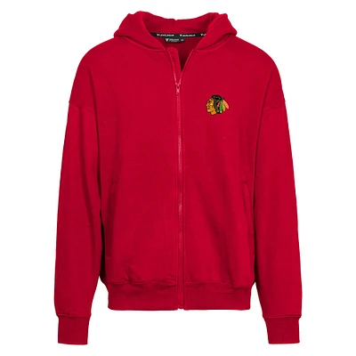 Sweat à capuche entièrement zippé rouge Levelwear pour hommes des Blackhawks de Chicago Uphill Insignia