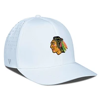 Casquette Zeta Insignia Core Flex blanche pour homme des Chicago Blackhawks de Levelwear