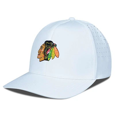 Casquette Zeta Insignia Core Flex blanche pour homme des Chicago Blackhawks de Levelwear