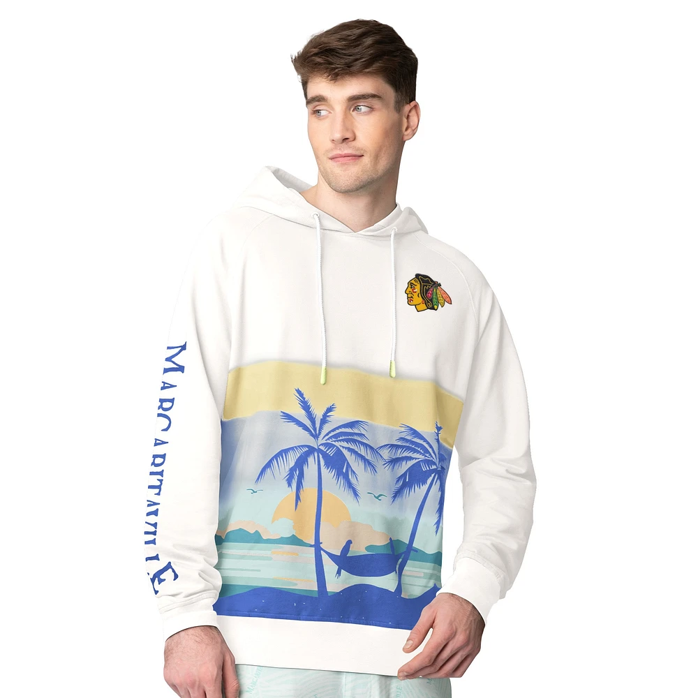 Sweat à capuche Island Dream Peached pour homme Margaritaville Cream Chicago Blackhawks