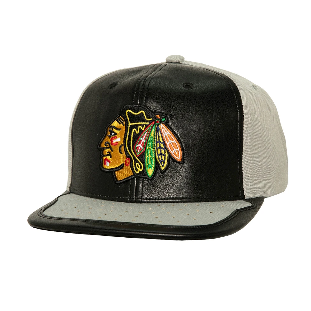 Casquette Snapback Day One des Chicago Blackhawks Mitchell & Ness noir/gris pour hommes