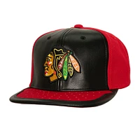 Casquette Snapback Day One Mitchell & Ness pour hommes, noir/rouge, Chicago Blackhawks