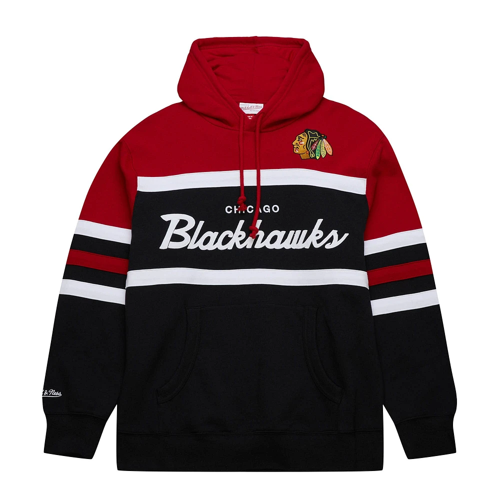 Sweat à capuche Mitchell & Ness pour hommes, noir/rouge, entraîneur-chef des Blackhawks de Chicago