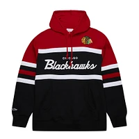 Sweat à capuche Mitchell & Ness pour hommes, noir/rouge, entraîneur-chef des Blackhawks de Chicago