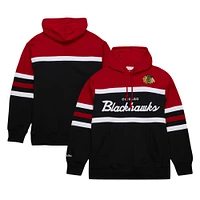 Sweat à capuche Mitchell & Ness pour hommes, noir/rouge, entraîneur-chef des Blackhawks de Chicago