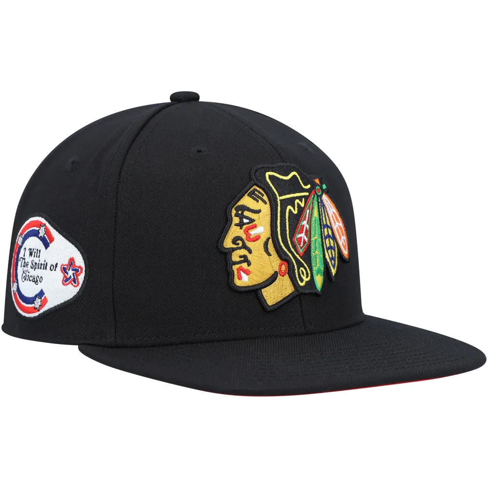 Mitchell & Ness Chicago Blackhawks Vintage Script Snapback Hat Black